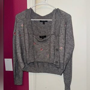 Small Grey Crop Top and Sweater set